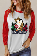Load image into Gallery viewer, MERRY CHRISTMAS Penguin Round Neck Long Sleeve T-Shirt