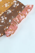 Load image into Gallery viewer, Floral Color Block Ruffled Zip-Back Romper