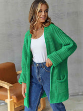 Load image into Gallery viewer, Open Front Long Sleeve Cardigan with Pockets