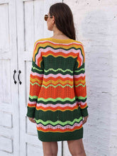 Load image into Gallery viewer, Openwork Round Neck Sweater Dress