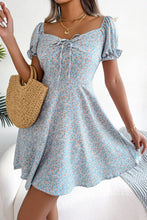 Load image into Gallery viewer, Ditsy Floral Drawstring A-Line Dress