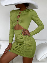 Load image into Gallery viewer, Ruched Cutout Mini Dress