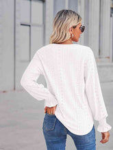 Load image into Gallery viewer, V-Neck Eyelet Flounce Sleeve Blouse