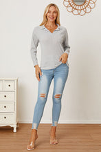 Load image into Gallery viewer, Collared Neck Dropped Shoulder T-Shirt