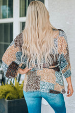 Load image into Gallery viewer, Leopard Patchwork V-Neck Top