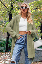 Load image into Gallery viewer, Openwork Long Sleeve Open Front Slit Cardigan