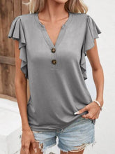 Load image into Gallery viewer, Notched Cap Sleeve T-Shirt