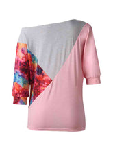Load image into Gallery viewer, Color Block Three-Quarter Sleeve Blouse