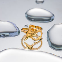Load image into Gallery viewer, Gold-Plated Stainless Steel Star Ring