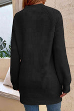 Load image into Gallery viewer, Round Neck Button Detail Ribbed Sweater