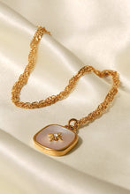 Load image into Gallery viewer, Inlaid Shell Square Pendant Necklace