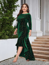 Load image into Gallery viewer, Plus Size Ruffle Hem High-Low Dress