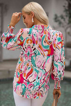 Load image into Gallery viewer, Printed Puff Sleeve Collared Blouse