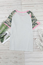 Load image into Gallery viewer, Plus Size Contrast Leopard Raglan Tee