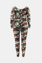 Load image into Gallery viewer, Plus Size Camouflage Top and Leggings Set