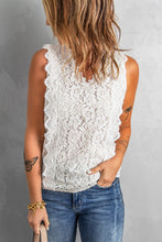 Load image into Gallery viewer, Scalloped V-Neck Lace Tank