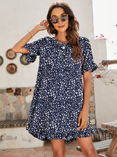 Load image into Gallery viewer, Printed Flounce Sleeve Ruffle Hem Dress