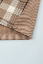 Load image into Gallery viewer, Plaid Corduroy Dropped Shoulder Jacket