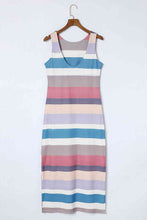 Load image into Gallery viewer, Striped Slit Sleeveless Maxi Dress