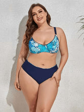 Load image into Gallery viewer, Plus Size Printed V-Neck Drawstring Bikini Set