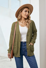 Load image into Gallery viewer, Drop Shoulder Button Down Pocketed Cardigan