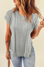 Load image into Gallery viewer, Cable-Knit Side Slit Sweater Vest