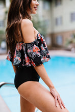 Load image into Gallery viewer, Two-Tone Off-Shoulder One-Piece Swimsuit