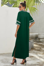 Load image into Gallery viewer, Contrast Side Slit Half Sleeve Dress