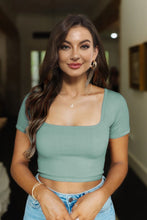 Load image into Gallery viewer, Square Neck Ribbed Crop Top