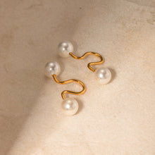 Load image into Gallery viewer, Stainless Steel Imitation Pearl Cuff Earrings