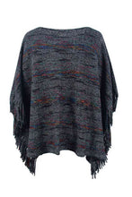 Load image into Gallery viewer, Round Neck Fringe Detail Sleeve Poncho
