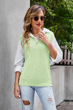 Load image into Gallery viewer, Quarter-Zip Collared Sweater Vest