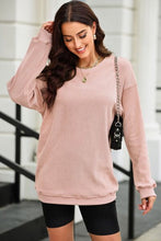 Load image into Gallery viewer, Round Neck Dropped Shoulder Sweatshirt