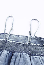 Load image into Gallery viewer, Smocked Adjustable Strap Denim Cami