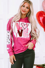 Load image into Gallery viewer, LOVE Heart Drawstring Dropped Shoulder Hoodie