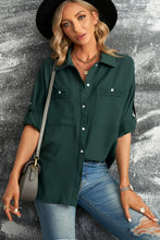 Load image into Gallery viewer, Button-Up Roll-Tab Sleeve Shirt