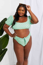 Load image into Gallery viewer, Marina West Swim Vacay Ready Puff Sleeve Bikini in Gum Leaf
