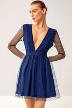 Load image into Gallery viewer, Polka Dot Deep V Mini Tulle Dress