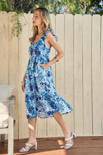 Load image into Gallery viewer, Hailey &amp; Co Full Size Floral Ruffled Sleeveless Midi Dress
