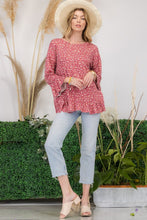 Load image into Gallery viewer, Celeste Full Size Floral Ruffle Detail Top
