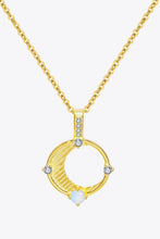 Load image into Gallery viewer, Inlaid Zircon and Natural Moonstone Pendant Necklace
