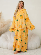 Load image into Gallery viewer, Fuzzy Pocketed Long Sleeve Hooded Lounge Dress
