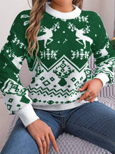 Load image into Gallery viewer, Christmas Element Round Neck Long Sleeve Sweater
