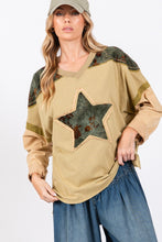 Load image into Gallery viewer, SAGE + FIG Star Patch Long Sleeve Color Block T-Shirt
