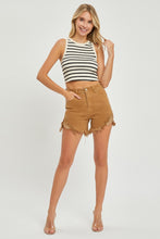 Load image into Gallery viewer, RISEN High Waist Frayed Hem Denim Shorts
