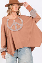 Load image into Gallery viewer, SAGE + FIG Peace Sign Mineral Wash Terry Top
