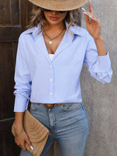 Load image into Gallery viewer, Striped Button Up Long Sleeve Shirt
