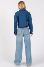 Load image into Gallery viewer, bytos Button Down Cropped Denim Jacket with Patch Pockets

