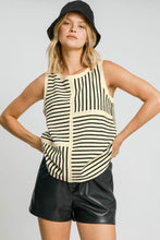 Load image into Gallery viewer, Umgee Round Neck Texture Striped Tank
