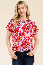 Load image into Gallery viewer, Celeste Full Size Round Neck Short Sleeve Floral T-Shirt
